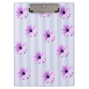 Pranchetas padrão de margarida listrada de azul e roxo
