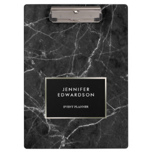 Pranchetas Padrão de mármore branco preto elegante personaliz