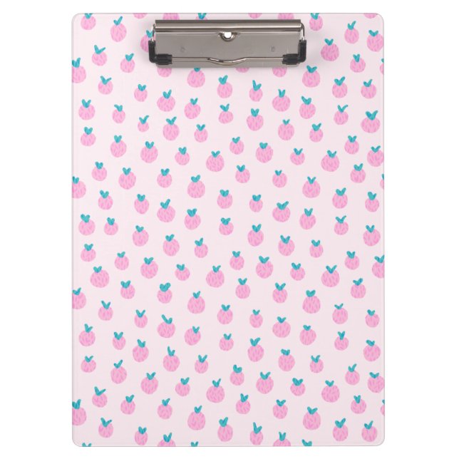 Pranchetas Padrão de Morango Rosa Fofo – Kawaii Feminino (Frente)