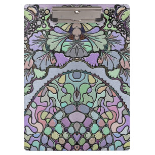 Pranchetas Padrão de mosaico de pansos abstrato púrpura flora