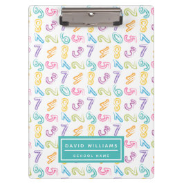 Pranchetas Padrão de Números Coloridos Fofos Nome de Crianças