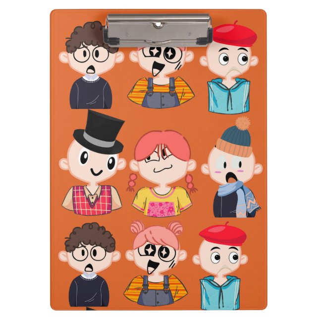 Pranchetas Padrão de Óculos de Nerds e Geeks de Desenho Anima (Frente)