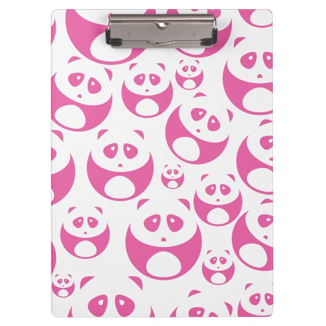 Pranchetas Padrão de Panda Branca e Rosa Bebê Kawaii (Frente)