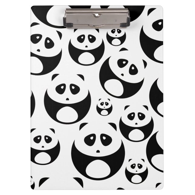 Pranchetas Padrão de Panda Branco e Preto de Kawaii (Frente)