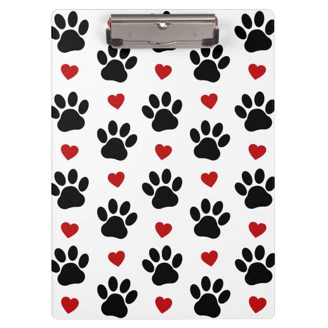 Pranchetas Padrão De Patas, Patas Cachorros, Patas Negras, Co (Frente)