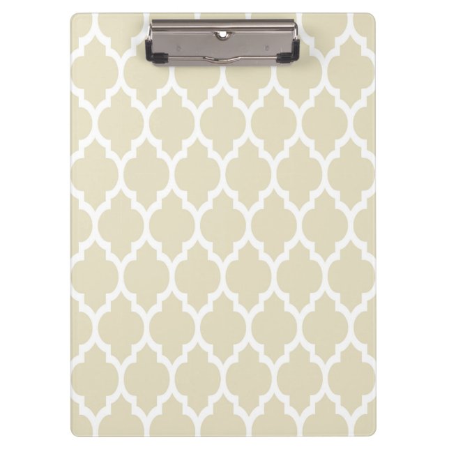Pranchetas Padrão de Quatrefoil Branco de Beige para Marrocos (Frente)