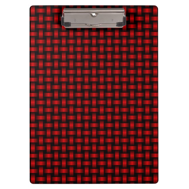 Pranchetas Padrão de Tecido Preto Vermelho (Frente)