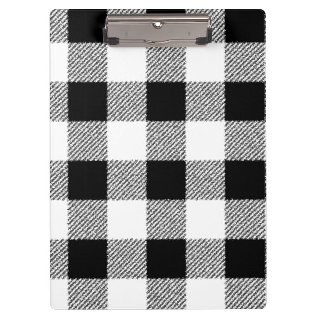 Pranchetas Padrão de verificação de Gingham preto e branco (Frente)