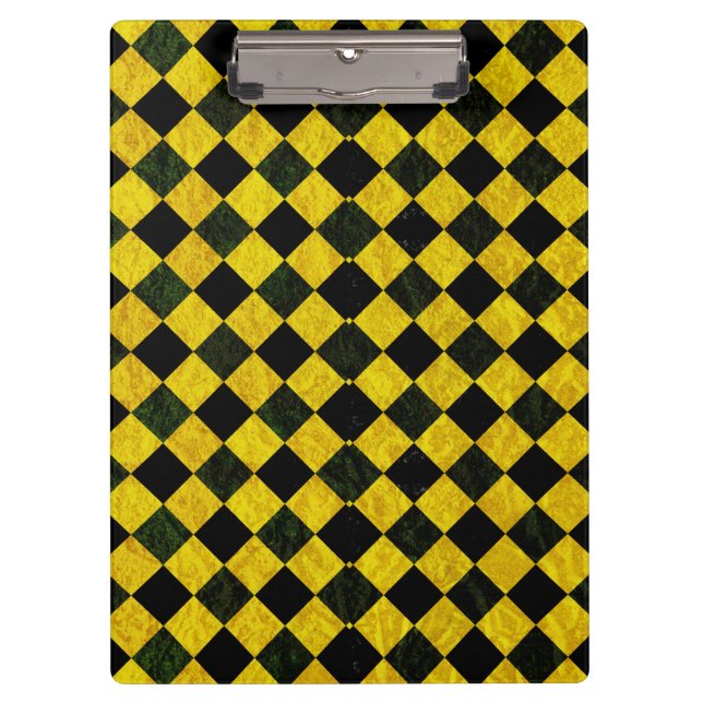 Pranchetas Padrão de verificação preto e amarelo (Frente)
