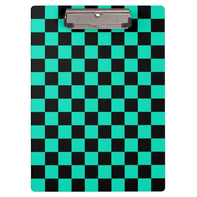 Pranchetas Padrão de Verificação Preto Verde (Frente)