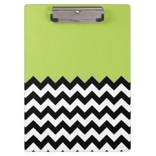 Pranchetas Padrão de ziguezague preto e branco, Chevron, verd