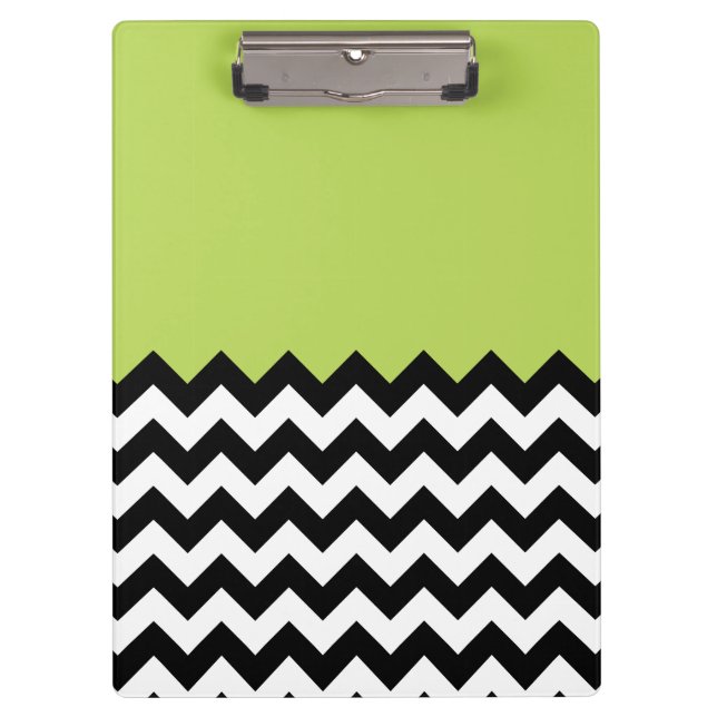 Pranchetas Padrão de ziguezague preto e branco, Chevron, verd (Frente)