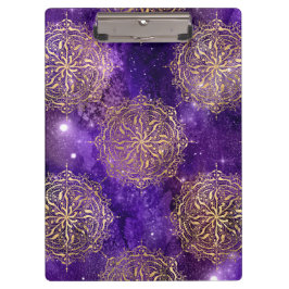 Pranchetas Padrão Dourado e roxo de Galáxia Dharma Mandala