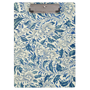 Pranchetas Padrão Floral Azul Design Asiático Antiquado
