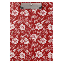 Pranchetas Padrão Floral Barroco Monocromático, Branco em Ver