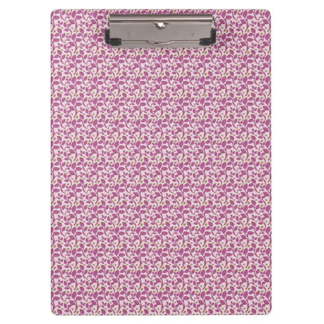Pranchetas Padrão Floral Botânico Rosa com Videira e Design d (Frente)