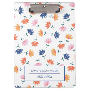Pranchetas Padrão Floral Cor-de-Rosa Laranja Azul Colorida