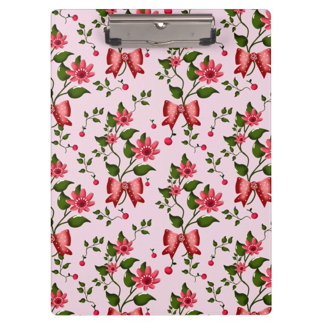 Pranchetas Padrão floral de Laço de Cereja Fofo  (Frente)