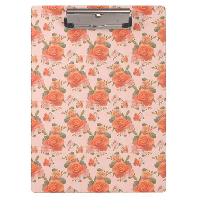 Pranchetas padrão floral de rosa laranja cor-de-rosa casament (Frente)