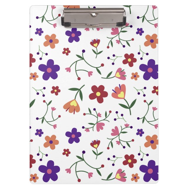 Pranchetas Padrão Floral Desenhado À Mão (Frente)