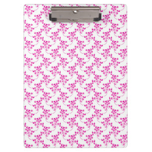 Pranchetas Padrão Floral Doce Rosa Brilhante sobre Branco