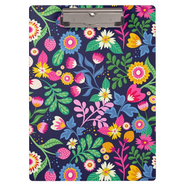 Pranchetas Padrão Floral Exótico Pintado à Mão (Frente)