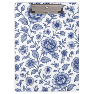 Pranchetas Padrão Floral Real de Rosas Azuis