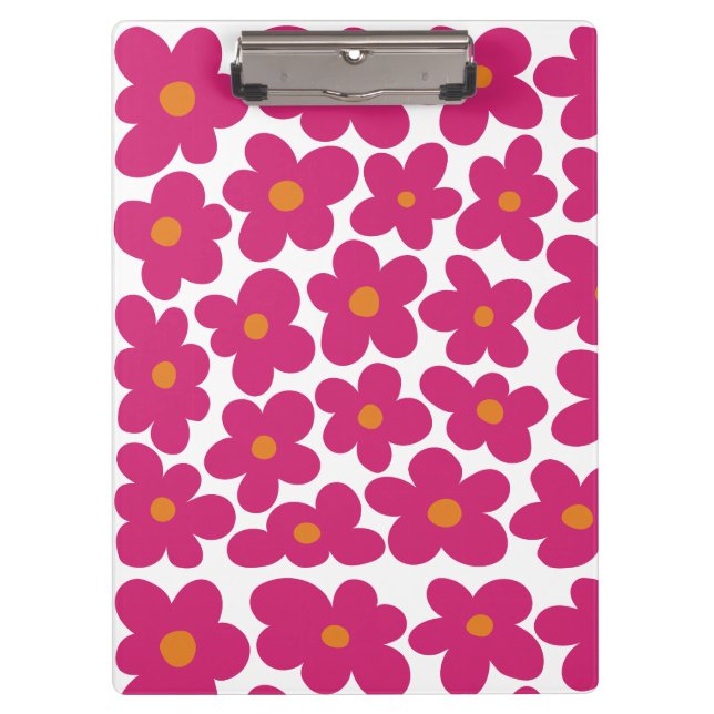 Pranchetas Padrão Floral Rosa Divertido (Frente)