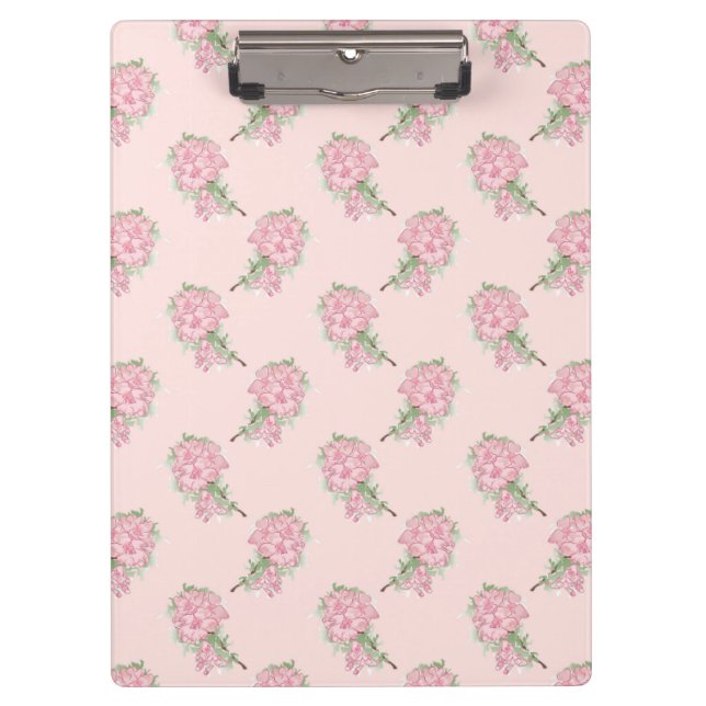 Pranchetas Padrão Floral Rosa Suave | Flor Romântica (Frente)