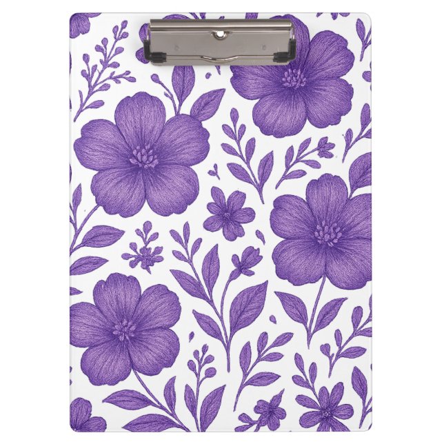 Pranchetas padrão floral roxo (Frente)