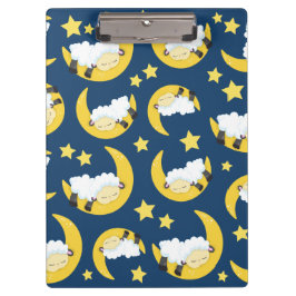 Pranchetas Padrão Ovino, Ovelhas Dormindo, Lua, Estrelas