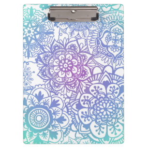 Pranchetas Padrão Pastel Blue Purple Mandala
