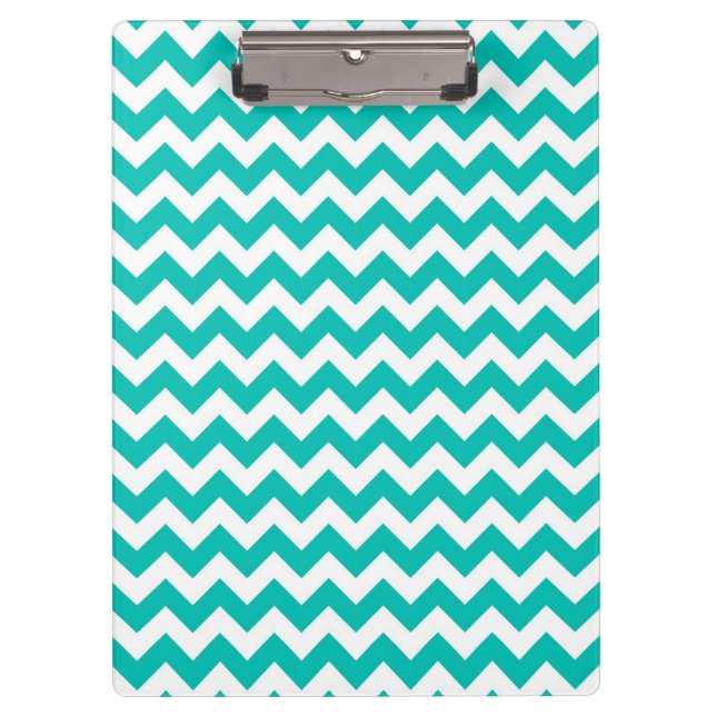 Pranchetas Padrão Teal White Chevron Zig-Zag (Frente)