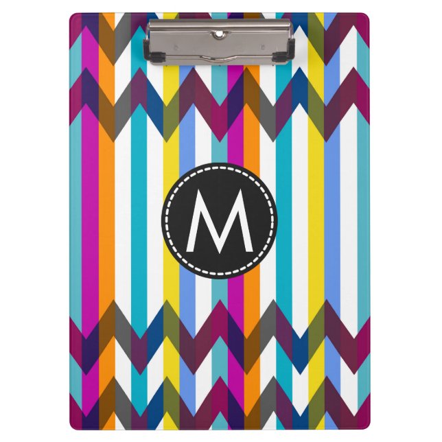 Pranchetas Padrão Trendy Chic Chevron Stripes #21 (Frente)