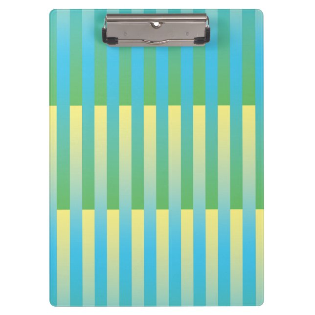 Pranchetas Padrão verde amarelo azul riscado (Frente)