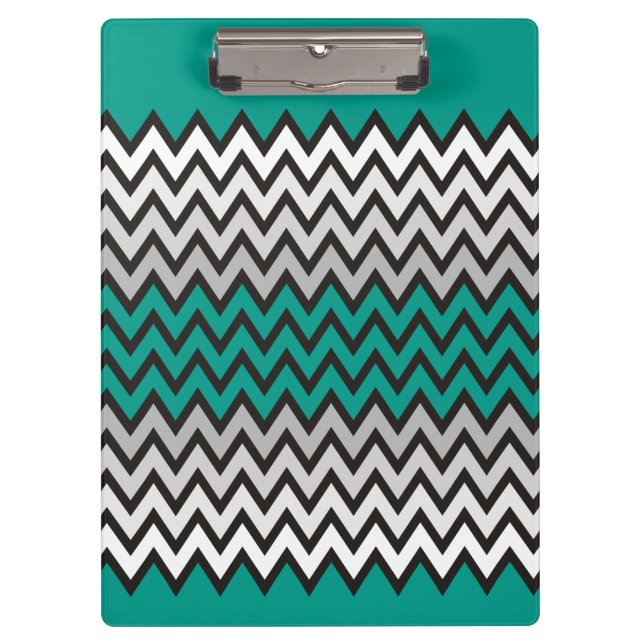 Pranchetas padrão ZIGZAG - preto branco cinza + sua ideia (Frente)