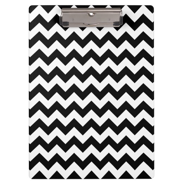 Pranchetas Padrão Zigzag preto e branco, padrão Chevron (Frente)