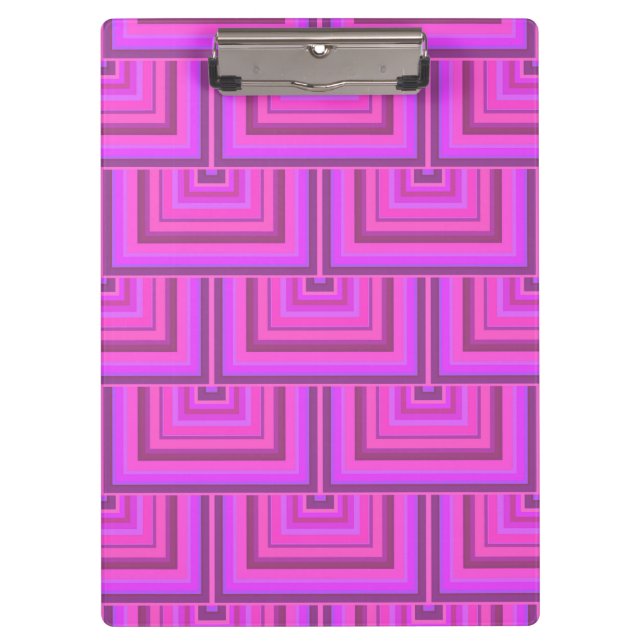 Pranchetas Padrões quadrados cor-de-rosa (Frente)