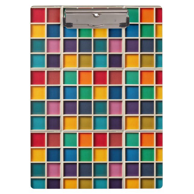 Pranchetas Painel de Grade Geométrica Colorida (Frente)
