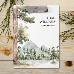 Pranchetas Paisagem Florestal Verde Aquarela Personalizada