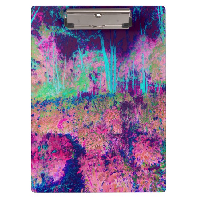 Pranchetas Paisagem Impressionista Roxa e Rosa Quente (Frente)