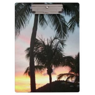 Pranchetas Paisagem Tropical de Palms Sunset Fotografia
