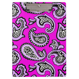 Pranchetas Paisley Atemporal em Fundo Rosa Quente