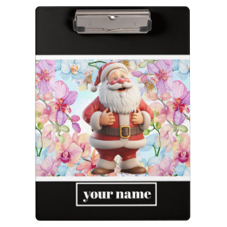 Pranchetas Papai Noel Caprichoso Fofo com Floral