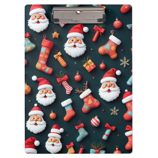 Pranchetas Papais noeis de tapeçaria festiva e torcida de Nat (Frente)
