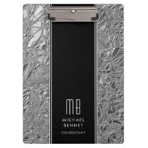 Papel alumínio metálico prateado monogramado