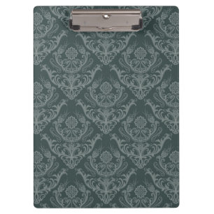 Pranchetas Papel de parede floral verde luxuoso do damasco