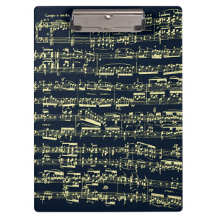 Pranchetas Partitura amarela brilhante de Beethoven no azul