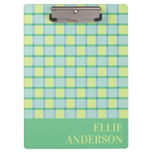 Pranchetas Pastel Azul Verde Lima Moderno Xadrez Personalizad