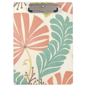 Pranchetas Pastel Floral Vines e Folhas em Fundo de Creme